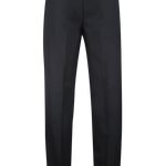 Pantalone loose fit con pince in lana nera retro