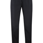 Pantalone loose fit con pince in lana nera