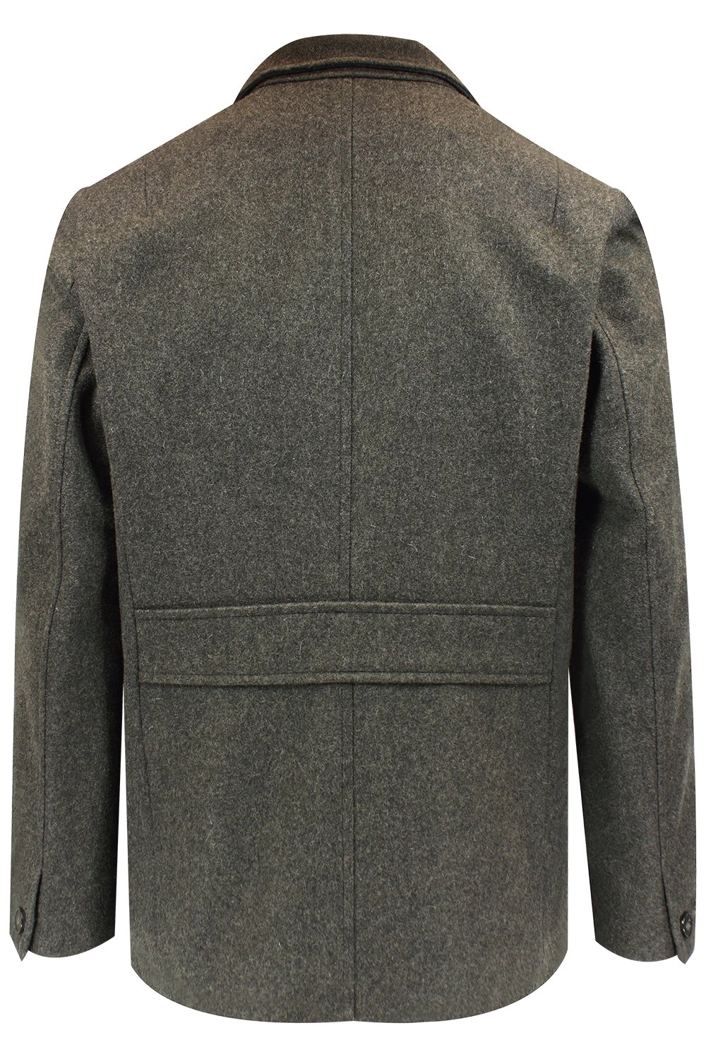 Cappotto corto in lana e cachemire verde militare retro