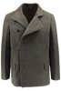 Cappotto corto in lana e cachemire verde militare