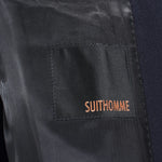 Cappotto doppiopetto in lana blu navy brand