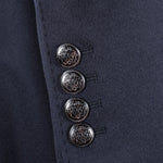 Cappotto doppiopetto in lana blu navy bottoni