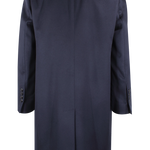Cappotto doppiopetto in lana blu navy retro
