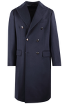 Cappotto doppiopetto in lana blu navy