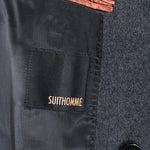 Cappotto doppiopetto in lana grigio antracite brand