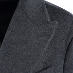 Cappotto doppiopetto in lana grigio antracite rever