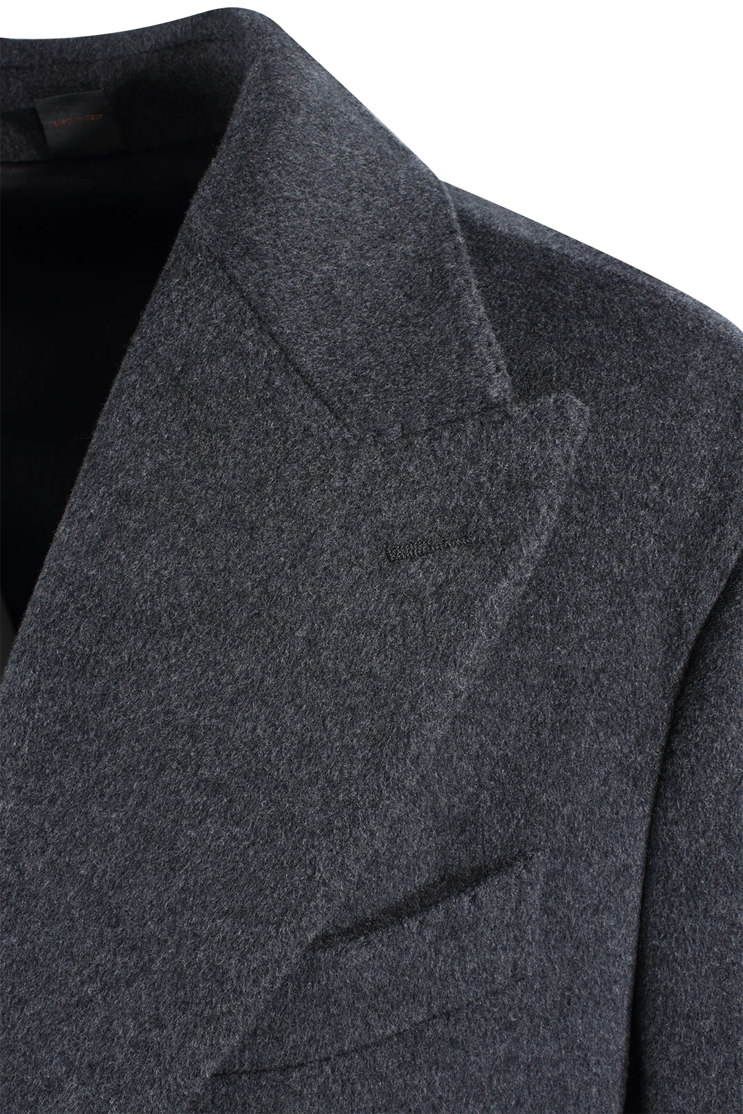 Cappotto doppiopetto in lana grigio antracite rever