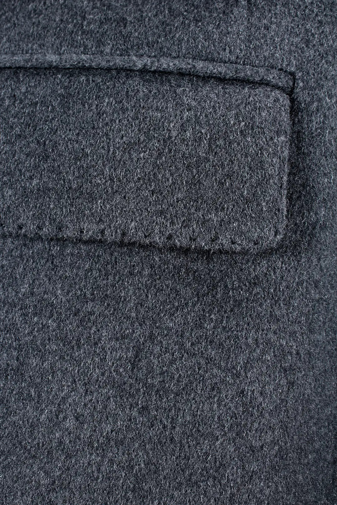 Cappotto doppiopetto in lana grigio antracite tasca