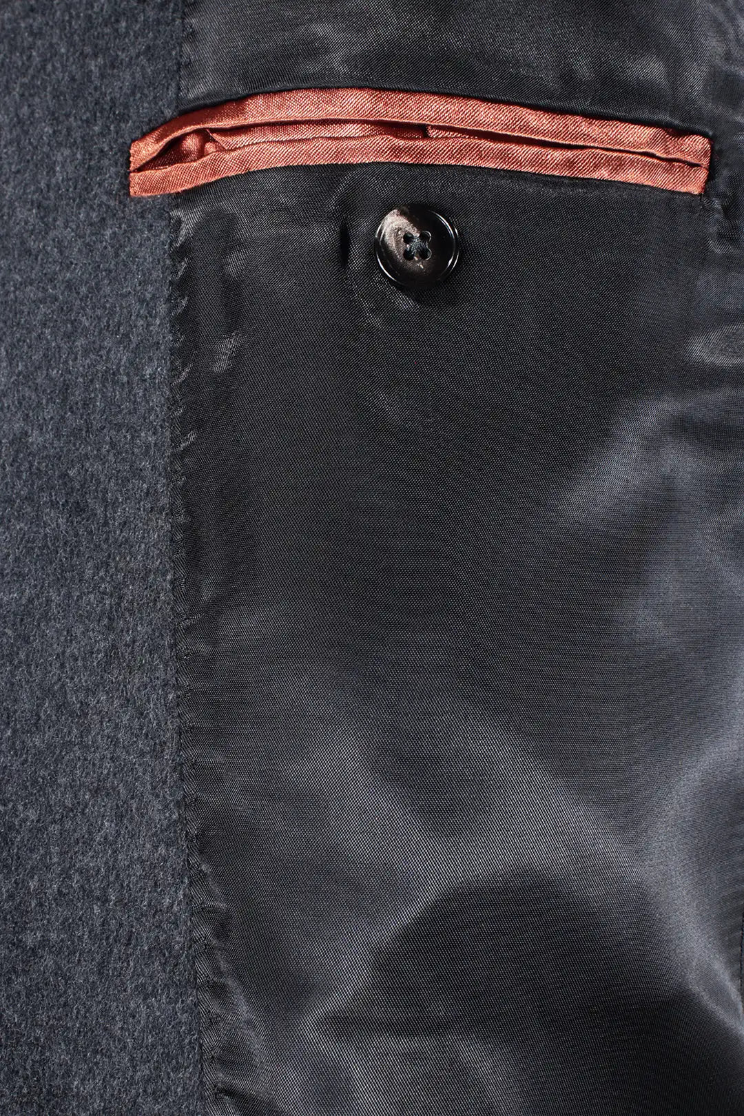 Cappotto doppiopetto in lana grigio antracite taschino