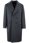Cappotto doppiopetto in lana grigio antracite