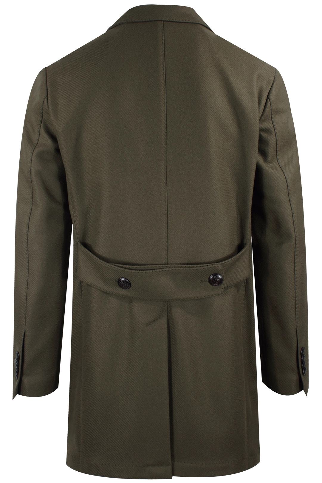 Cappotto doppiopetto in lana verde militare retro