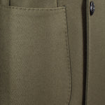 Cappotto doppiopetto in lana verde militare tasca