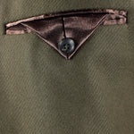 Cappotto doppiopetto in lana verde militare taschino