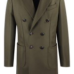 Cappotto doppiopetto in lana verde militare