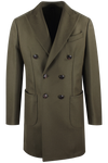 Cappotto doppiopetto in lana verde militare