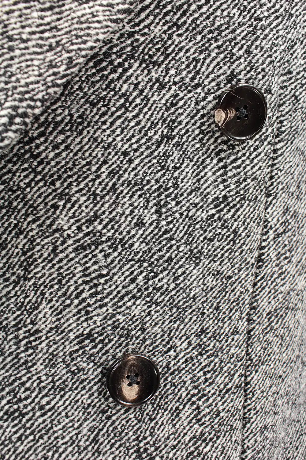 Cappotto doppiopetto in lana zebrata bottoni