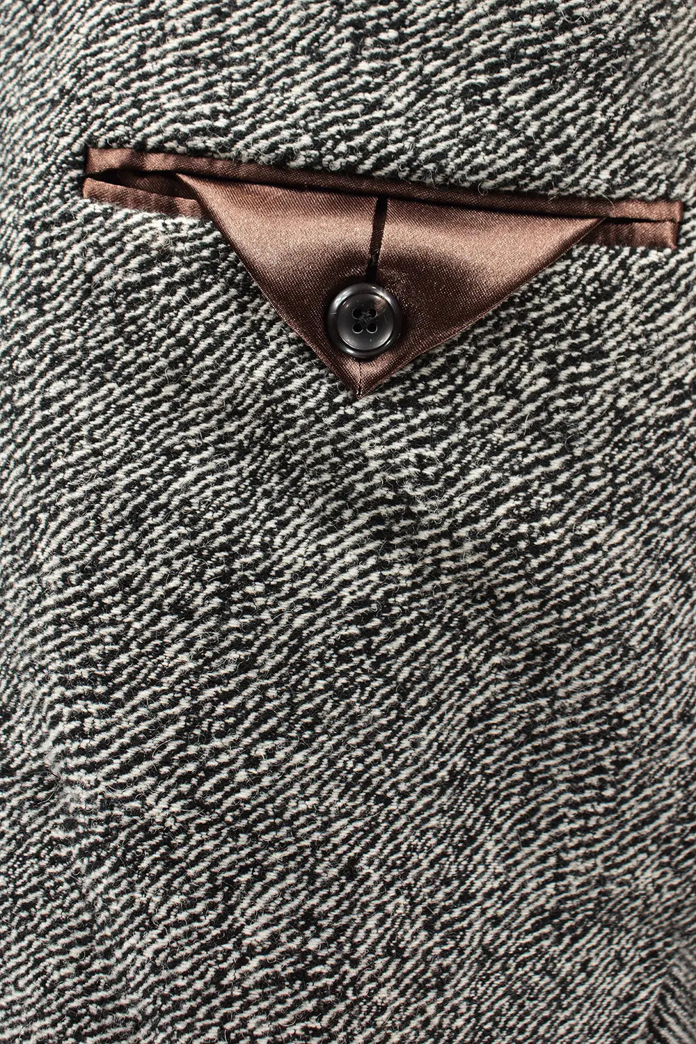 Cappotto doppiopetto in lana zebrata tasca interna