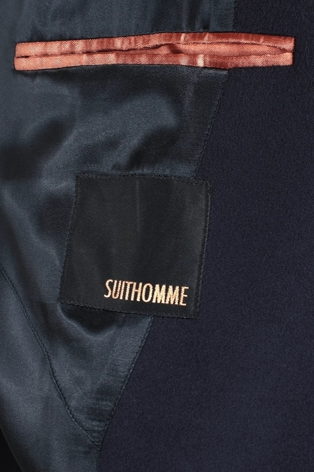 Cappotto doppiopetto in pura lana blu notte brand