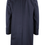 Cappotto doppiopetto in pura lana blu notte retro