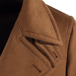 Cappotto doppiopetto in pura lana cammello rever