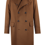 Cappotto doppiopetto in pura lana cammello