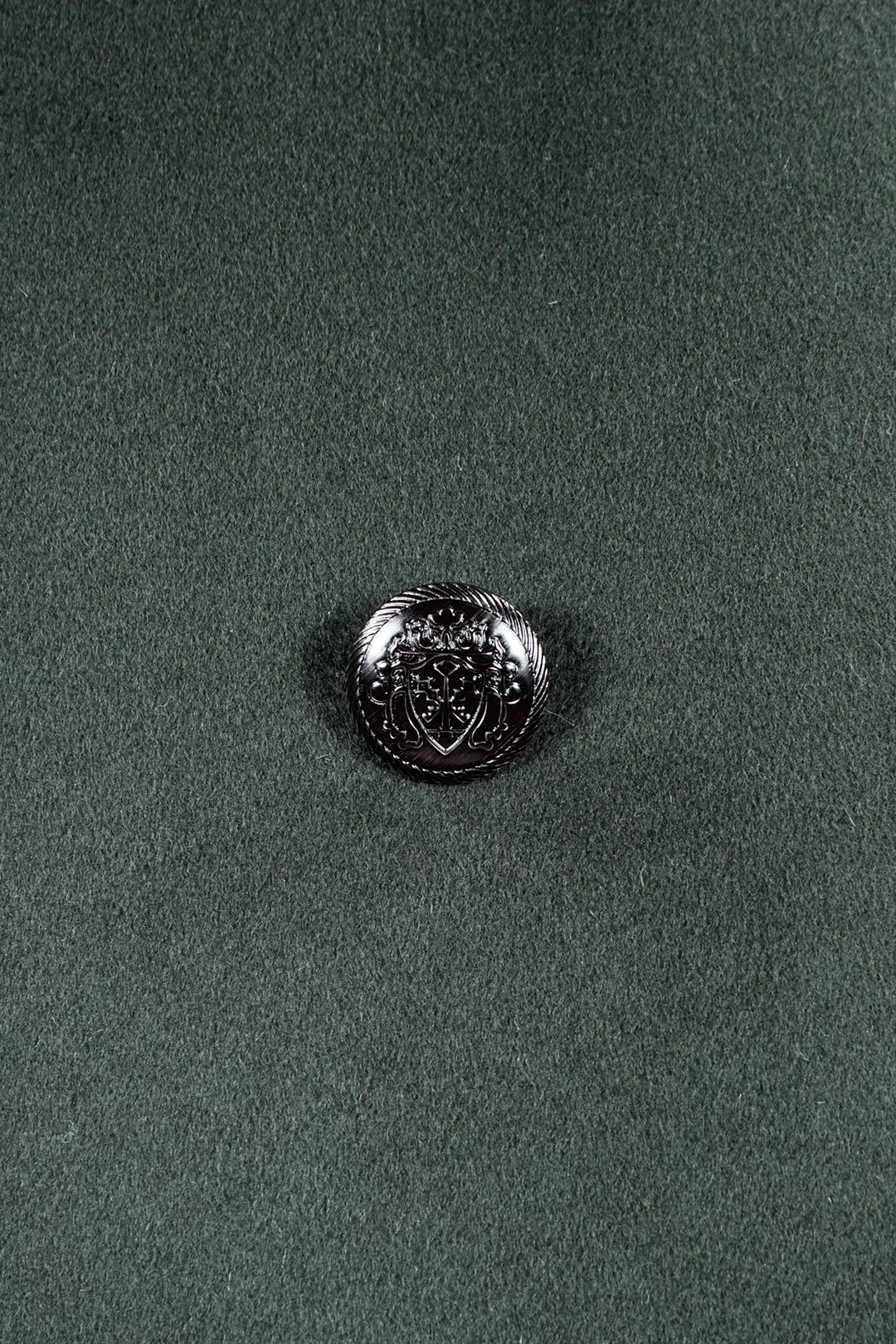 Cappotto doppiopetto in pura lana verde bottone