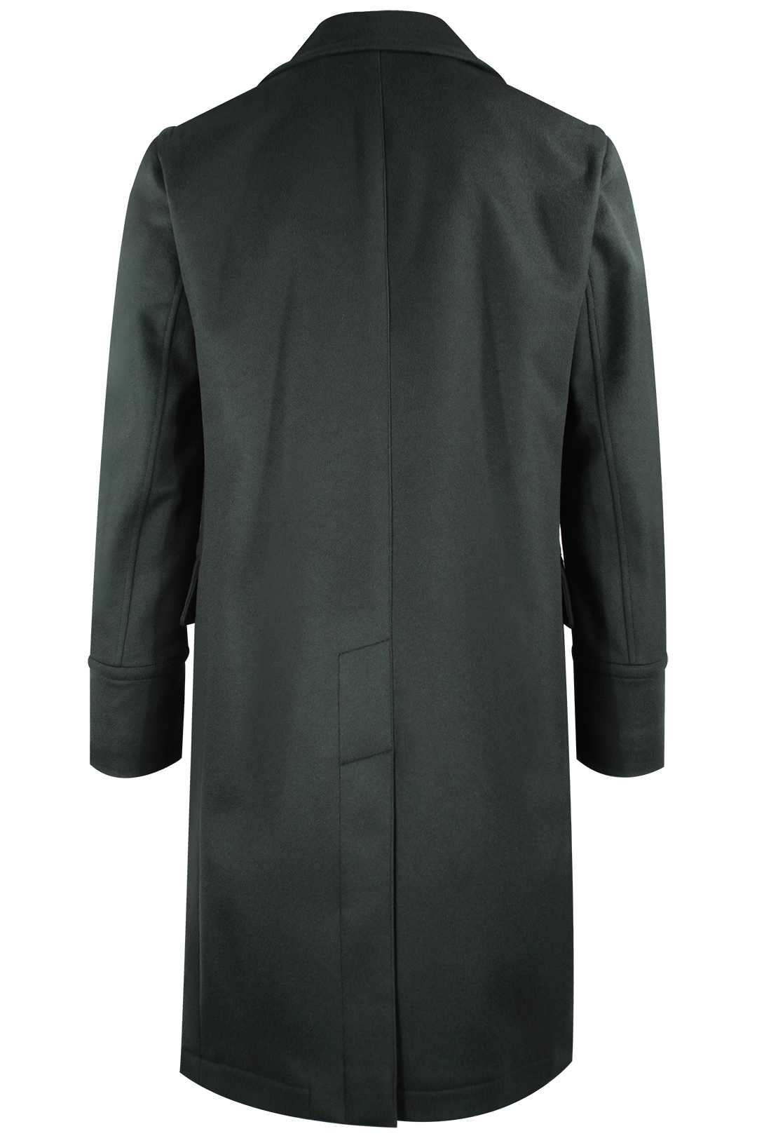 Cappotto doppiopetto in pura lana verde retro
