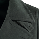 Cappotto doppiopetto in pura lana verde rever