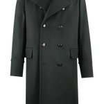 Cappotto doppiopetto in pura lana verde