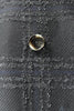 Cappotto doppiopetto in lana mohair nera a quadri bottone