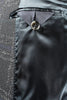 Cappotto doppiopetto in lana mohair nera a quadri tasca interna