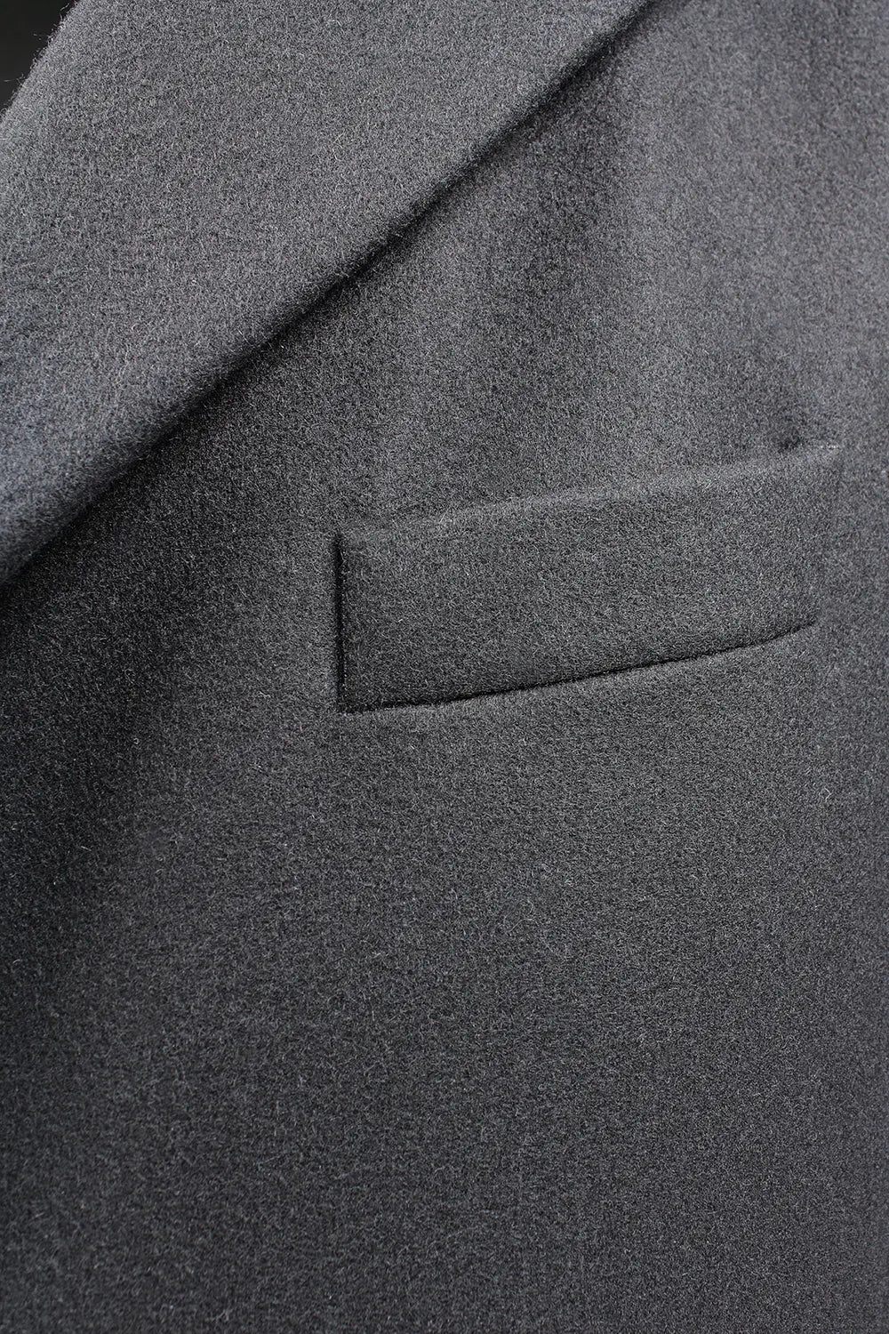 Cappotto lungo in lana nera fenta