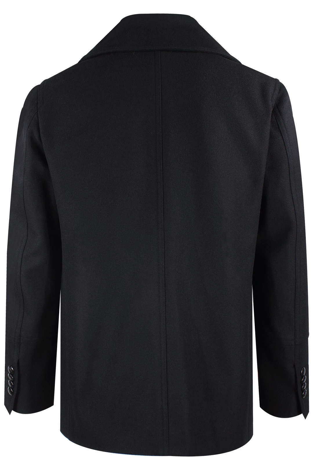 Cappotto peacoat in lana nera retro