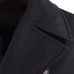 Cappotto peacoat in lana nera rever