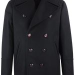 Cappotto peacoat in lana nera