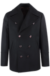 Cappotto peacoat in lana nera