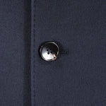 Cappotto spolverino in pura lana blu notte bottone