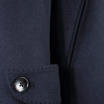 Cappotto spolverino in pura lana blu notte manica