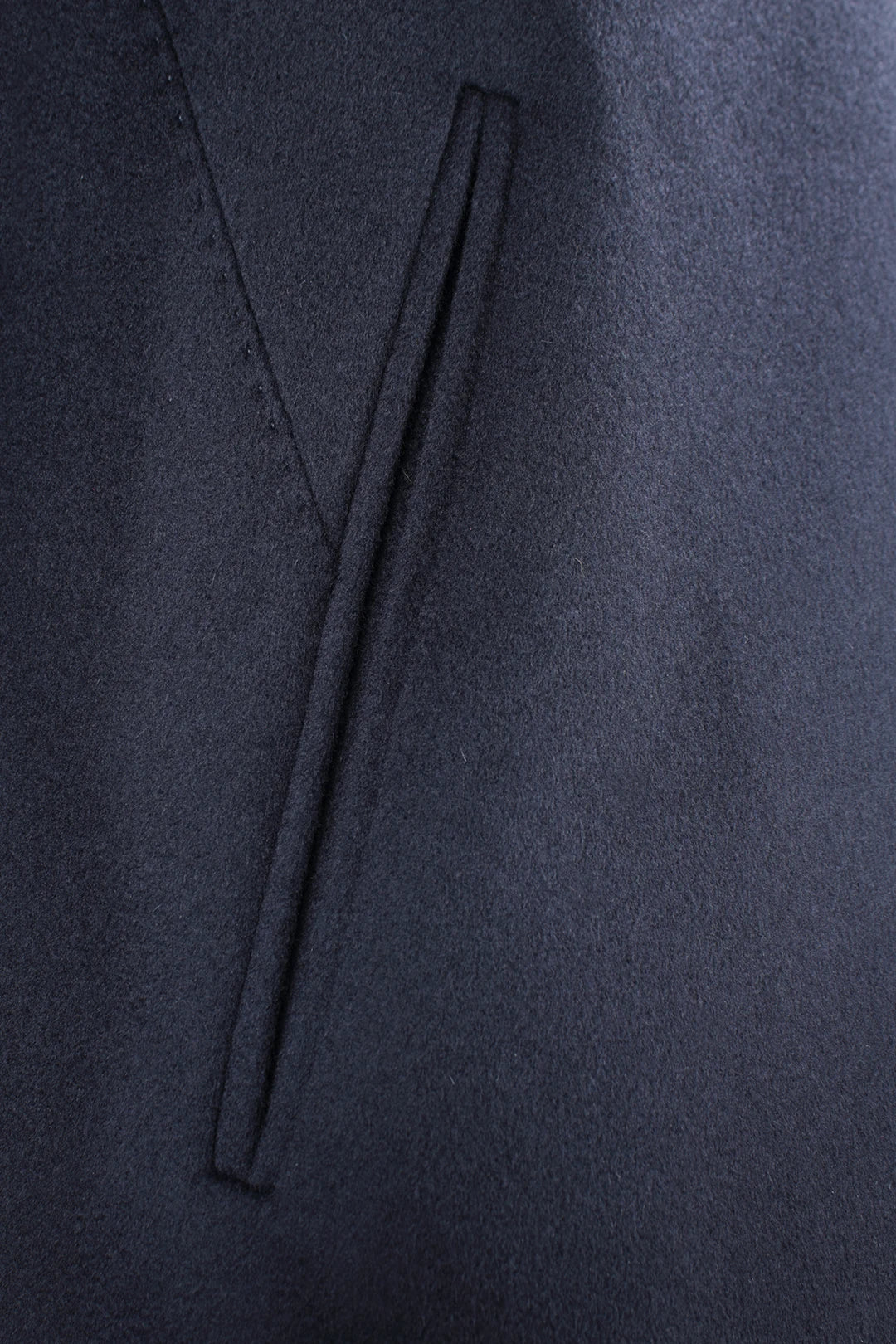 Cappotto spolverino in pura lana blu notte tasca