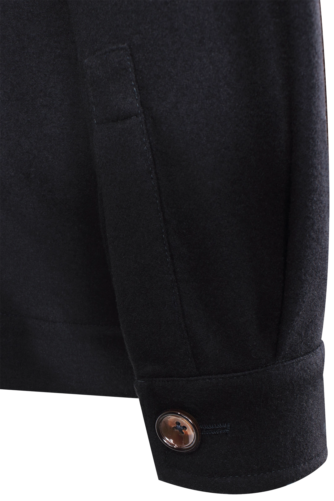 Giacca camicia in lana blu notte manica