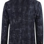 Giacca doppiopetto in lana camouflage blu retro