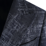 Giacca doppiopetto in lana camouflage blu rever
