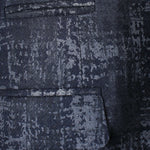 Giacca doppiopetto in lana camouflage blu ticket