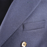Giacca doppiopetto in pura lana blu rever