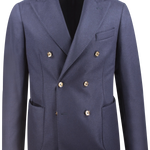 Giacca doppiopetto in pura lana blu