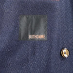 Giacca doppiopetto lana blu spigata brand