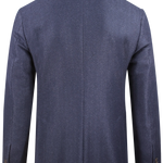 Giacca doppiopetto lana blu spigata retro