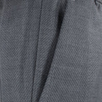 Pantalone con coulisse in lana grigio microfantasia tasca