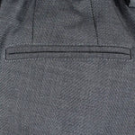 Pantalone con coulisse in lana grigio microfantasia taschino