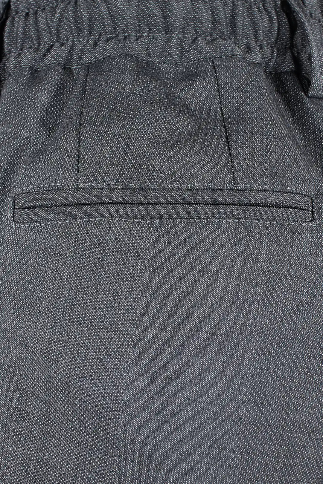 Pantalone con coulisse in lana grigio microfantasia taschino